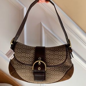 Coach Classic Fabric Brown Saddle Bag